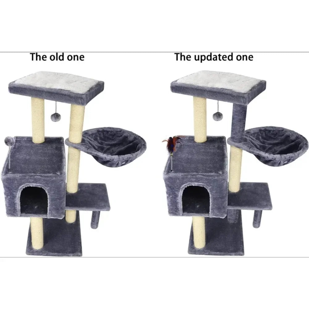 35.43"Tall Cat Tree Cat Tower with Cat Scratching Posts for Indoor Cats, Furniture Activity Centre Climbing Tree with Cat Condo - Love Your Pet Life