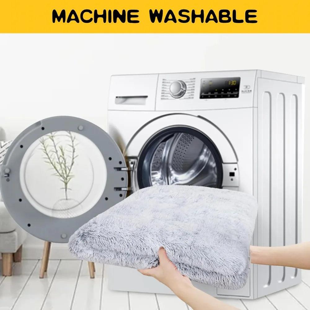 XXL Dog Bed Crate Pad Mat for Dog Cages Fluffy Washable Dog Bed for Extra Large Size Soft Kennel Pad Anti-Slip Pet Bed