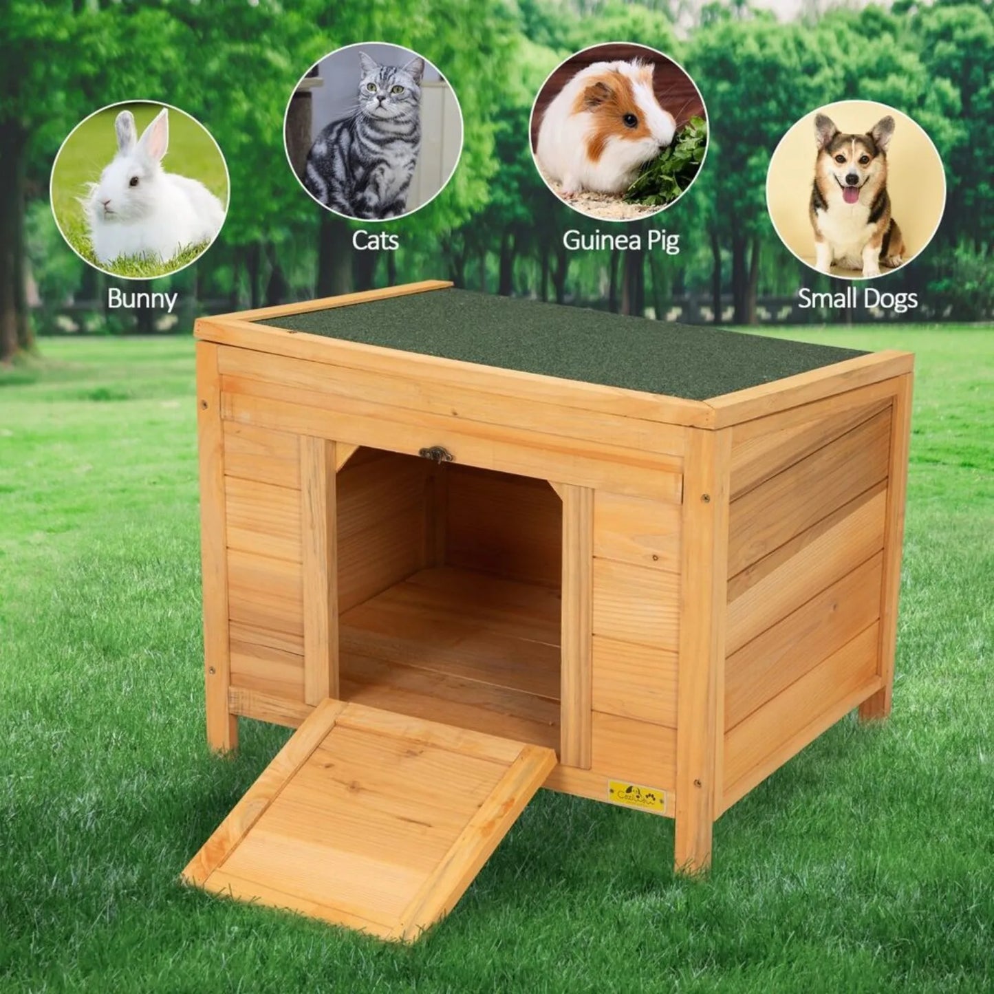 US 24 inch rabbit cage, wooden pet cage with asphalt roof, rabbit small animal house-