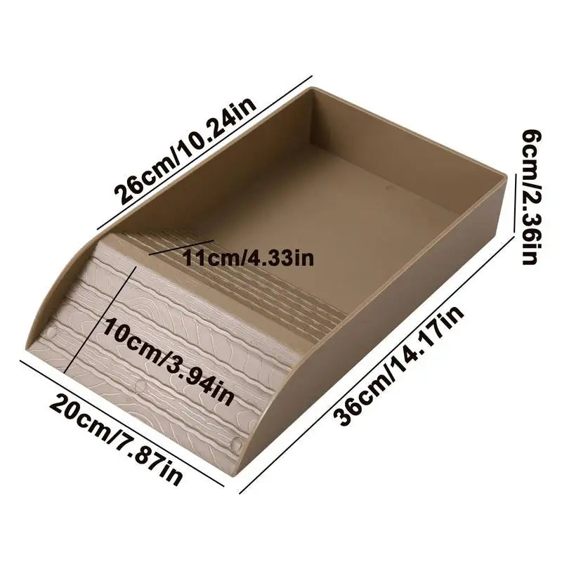 Tortoise Water Dish Anti Slip Reptile Pool Bowl with Ramp Food Grade Platform for Terrapins Portable Pet Turtle Bowl for Feeding