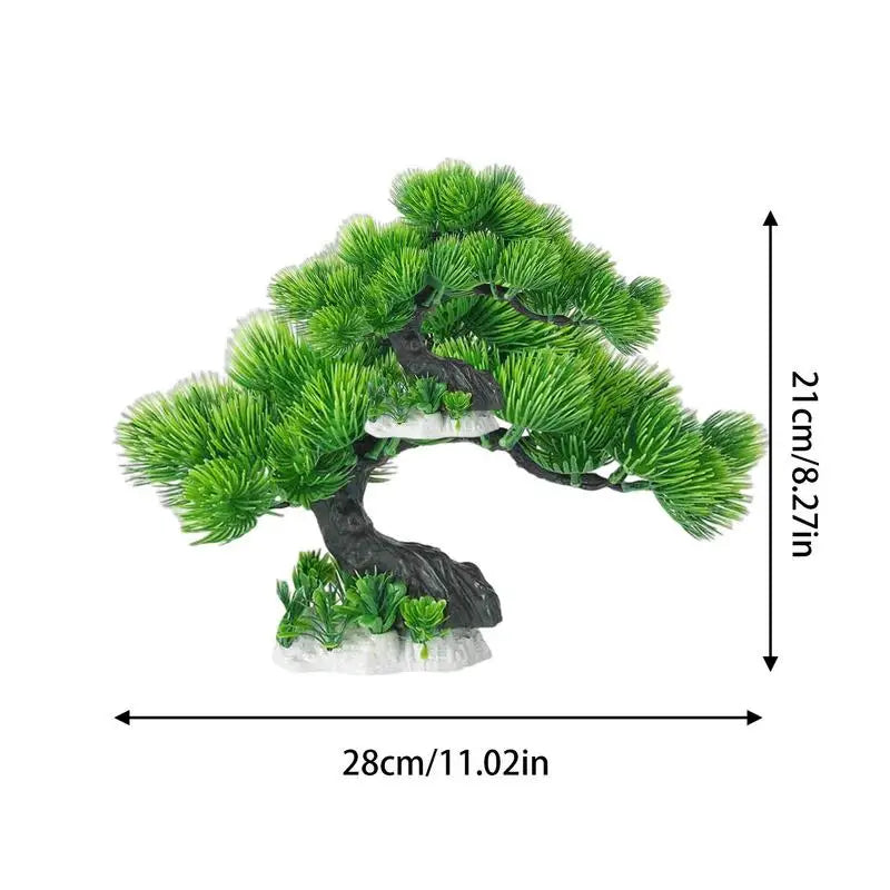 Aquarium Decoration Simulation Plants Fish Tank Ornament Accessories With Ceramics Base For Chameleon Fish Turtle Reptile