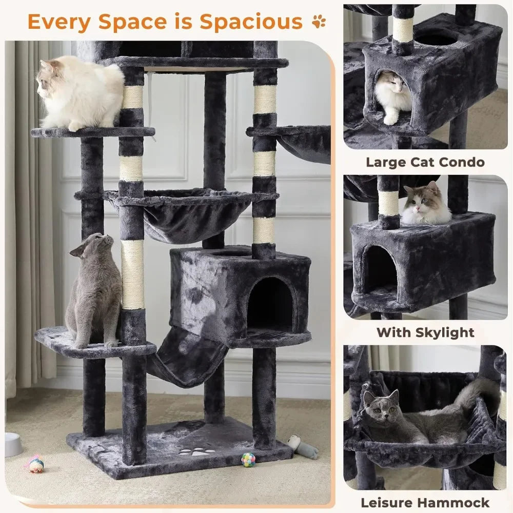 Scratching Posts Pet Multi-Level Cat Activity Center for Indoor Cats With 2 Cat Condo Petkit Climbing Tree Freight Free - Love Your Pet Life