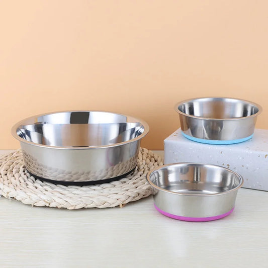 18/22CM Stainless Steel Dog Bowl For Dish Water Pet Dog Food Bowl Light Non-Slip Puppy Cat Bowl Feeder Feeding Dog Water Bowl