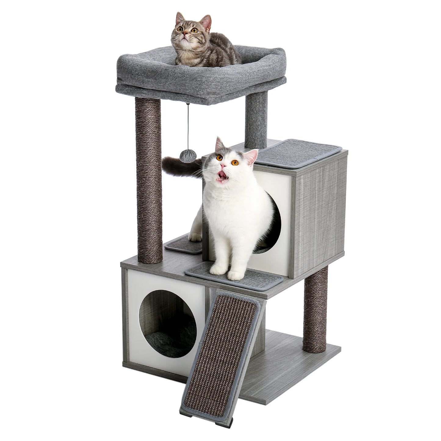 Cat Tree Cat Tower with Scratching Posts and Plush Condo Cat Furniture for Small Spaces Multi-Level Stand House Activity Tower - Love Your Pet Life