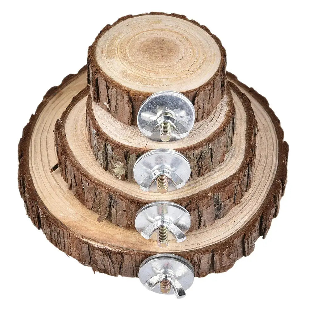 Natural Wooden Logs Board Hamster Wooden Platform for Chinchilla Guinea Pig Squirrel Totoro Parrot Jumping Small Pet Toys Supply