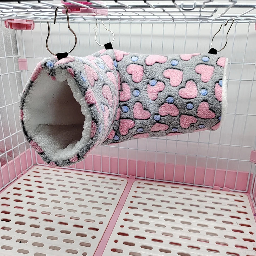 Hamster Hammock Swing Nest Winter Small Animals Hanging Bed Cages Tunnel Rat Squirrel Guinea Pig Plush Cotton Nest Pet Supplies