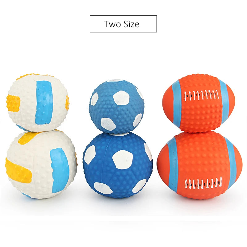 Squeaky Dog Toy Chew Rubber Balls Toy for Small Large Dogs Puppy Interactive Durable Dog Toy Pet Training Dog Accessories