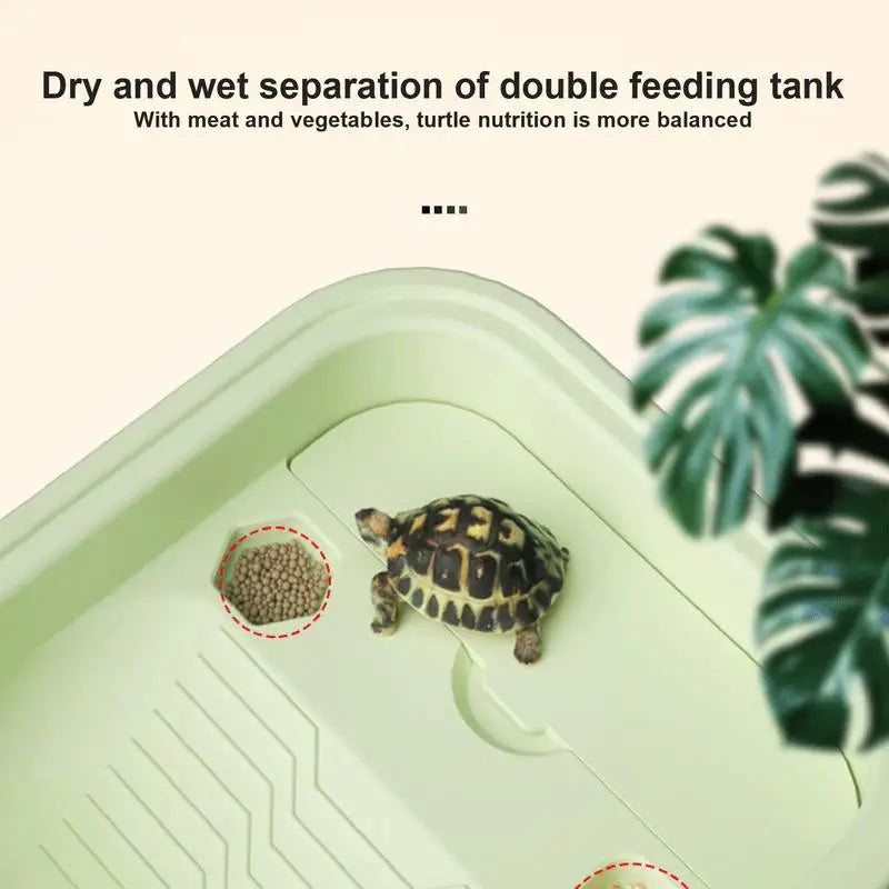 Turtle Tank Full-View Multifunctional Turtle Habitat House With Basking Slope Swim Pool Reptiles Tank Cage Aquarium Accessories - Love Your Pet Life