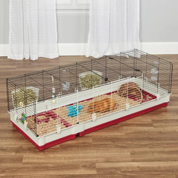 Midwest Homes for Pets Deluxe Rabbit & Guinea Pig Cage, XX-Large, White & Red - Love Your Pet Life