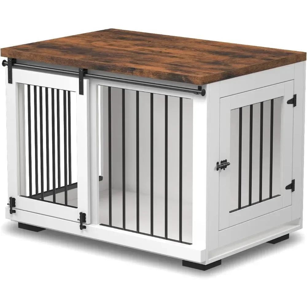 Dog Crate Furniture for Large Dogs Up to 60 lbs.37'' Wide - White Decorative Modern Dog Crate Table, End Table, Nightstand