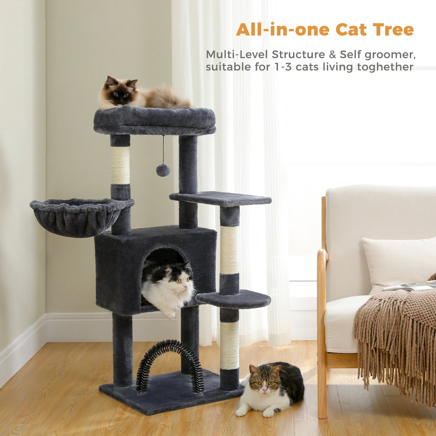 Free Shipping Multi-Level Cat Tree Cat Tower with Condo Scratching Post Cat Scratcher Cat Accessories Cat Toy House Pet Products - Love Your Pet Life