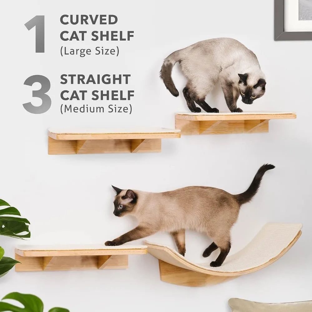 Cat Wall Furniture Accessories for Cats Scratcher Cat Climbing Frame Replaceable Sisal Scratching Post Cat Ledge Claw Sharpener - Love Your Pet Life