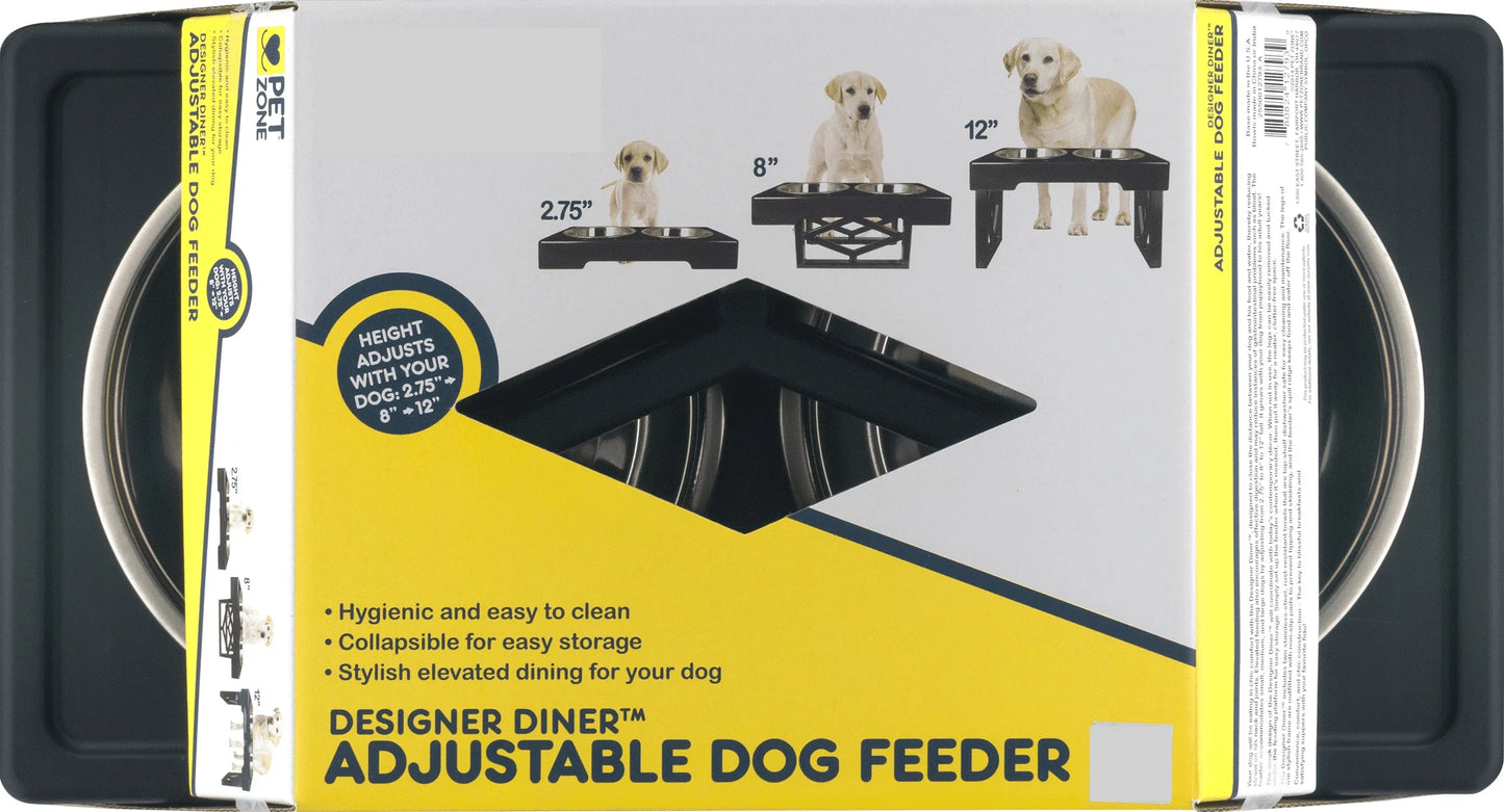 ADJUSTABLE Elevated Dog Bowls - Adjusts To 3 Height - Love Your Pet Life