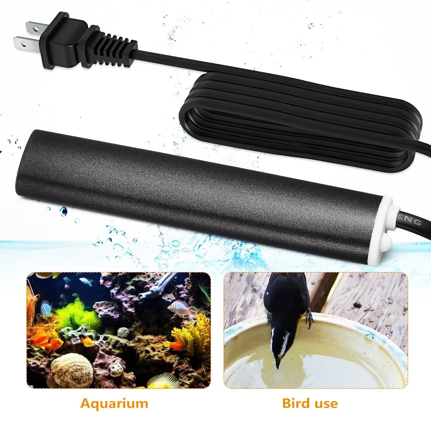 Aquarium Heater Adjustable Submersible Fish Tank Heater 50W Temperature Controller 26-34°C Fish Tank Heating Rod With Us Plug