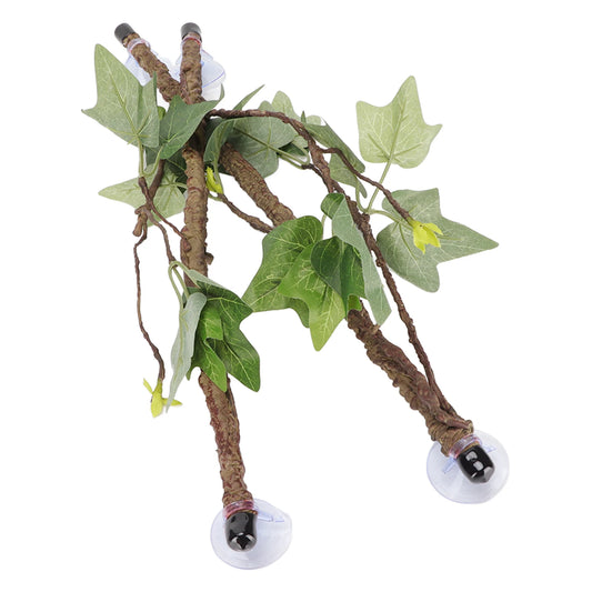 Reptile Corner Branch Terrarium Plant Decoration with Suction Cups for Amphibian Lizard Snake Climbing  Reptile,Corner,Branch