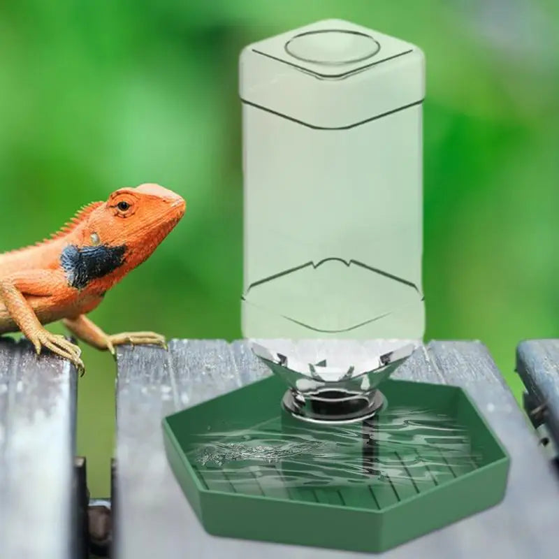 Reptile Water Bottle Lizard Feeding Accessories Detachable Turtle Feeders Waterer For Snake Terrarium Tank