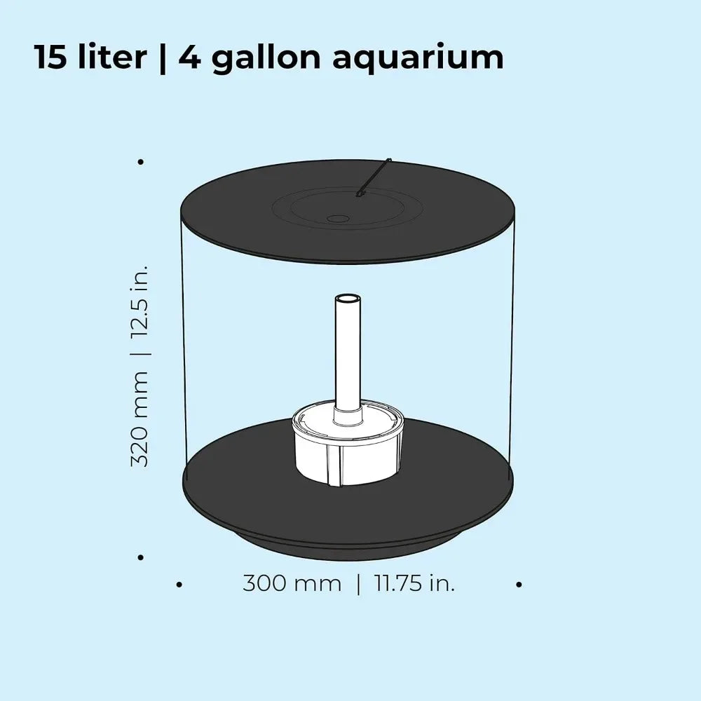 Fish Aquarium Tube 15 Aquarium With Standard Light - 4 Gallon Fishbowl Aquatic Pet Supplies Products Home Garden - Love Your Pet Life