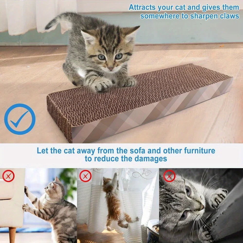 2x Cat Scratch Cardboard Catnip Scratching Pad Scratcher Lounge Sofa Bed Post