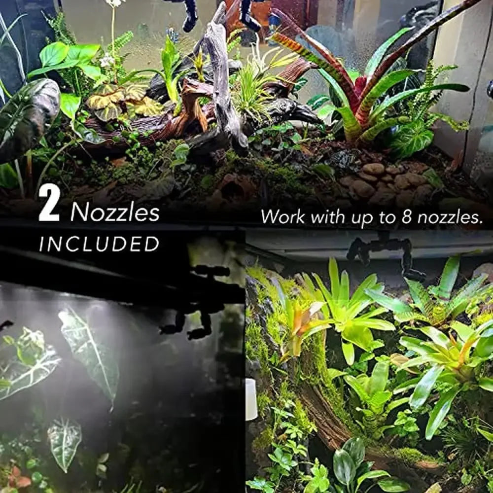 Reptile Terrarium Mister Chameleon Turtle Lizard MS200 Misting System Expandable Up to 8 Nozzles Ideal Reptiles and Amphibians