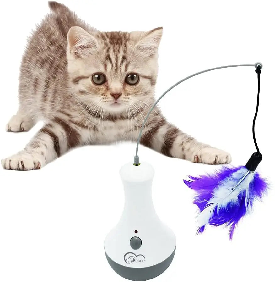 Cat Interactive Toys Funny Feather Kitten Teaser Indoor Play Automatic Toy Gift Cat Feather Toy