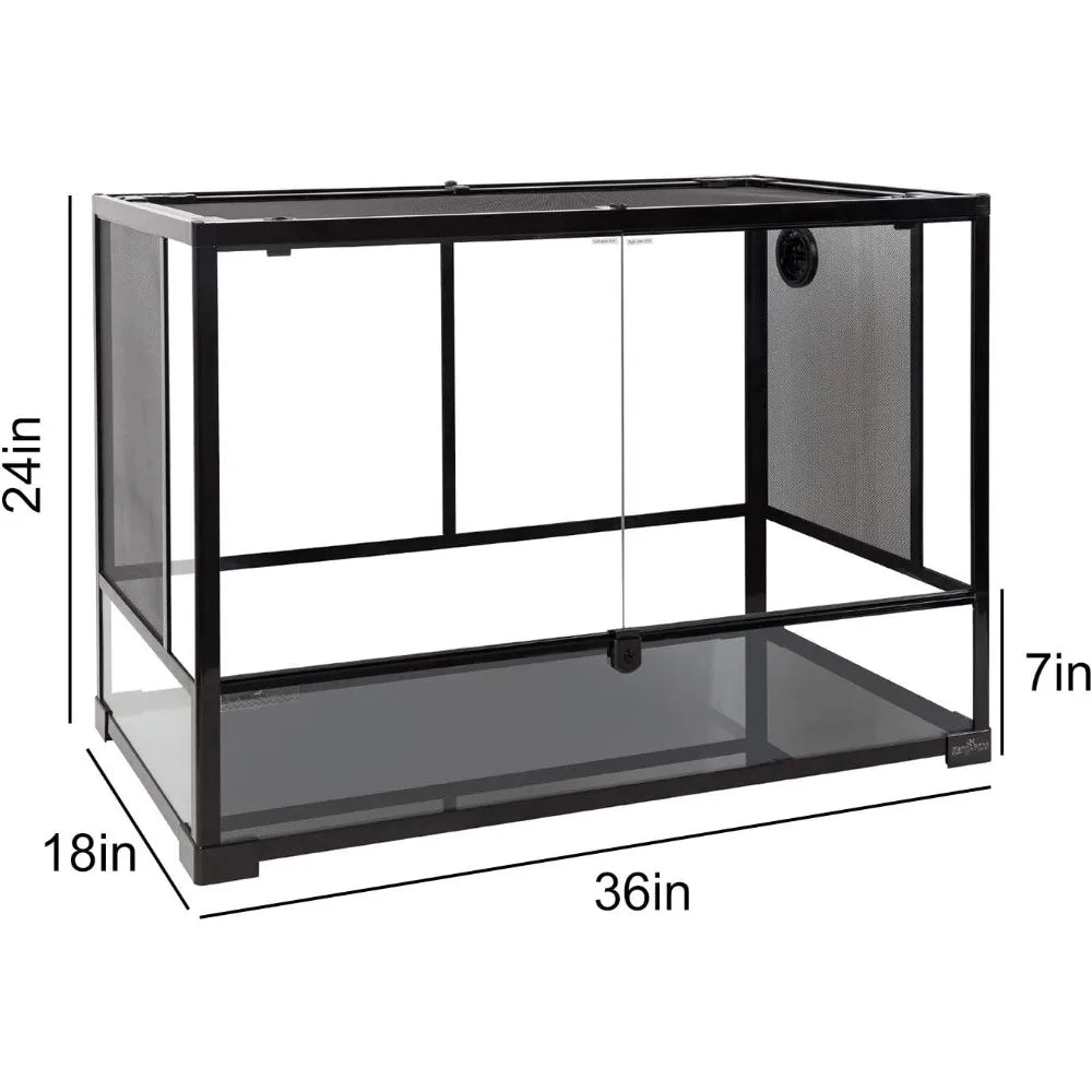 Double Hinge Door With Screen Ventilation Reptile Terrarium Terrariums for Reptiles 67 Gallon Reptile Glass Terrarium Amphibians - Love Your Pet Life