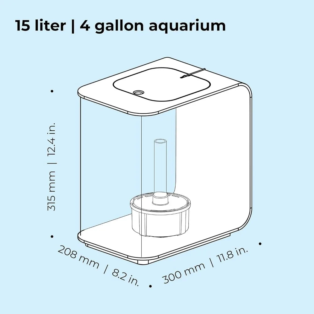 Acrylic Aquarium With White LED Light Modern Tank for Tabletop Display Fish Fishbowl Mini Aquatic Pet Supplies Products Home - Love Your Pet Life