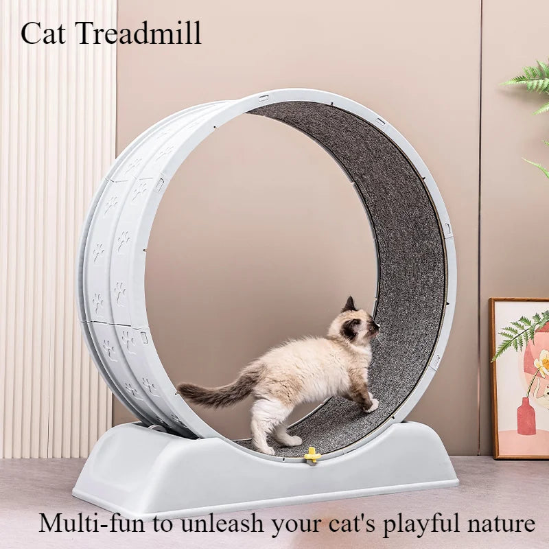 Treadmill for cats, treadmill for cats to parkour at home and small dogs, easy-to-assemble exercise rollers for cats, durable pl