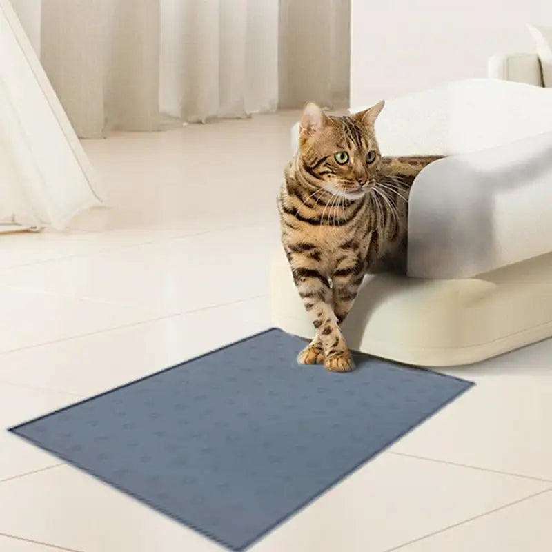 Cat Food Mat Silicone Pet Food Mat Spill-Proof Cat Litter Mats Pet Supplies High Edges Silicone Dog Cage Mat For Prevent Food