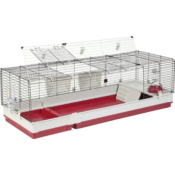 Midwest Homes for Pets Deluxe Rabbit & Guinea Pig Cage, XX-Large, White & Red - Love Your Pet Life