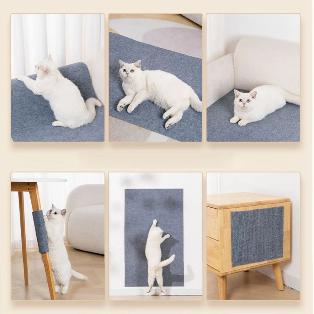 Cat Scratching Mat Cat Carpet with Self-Adhesive Trimmable Cat Scratching Post Carpet Anti Cat Scratch Sofa Furniture Protector