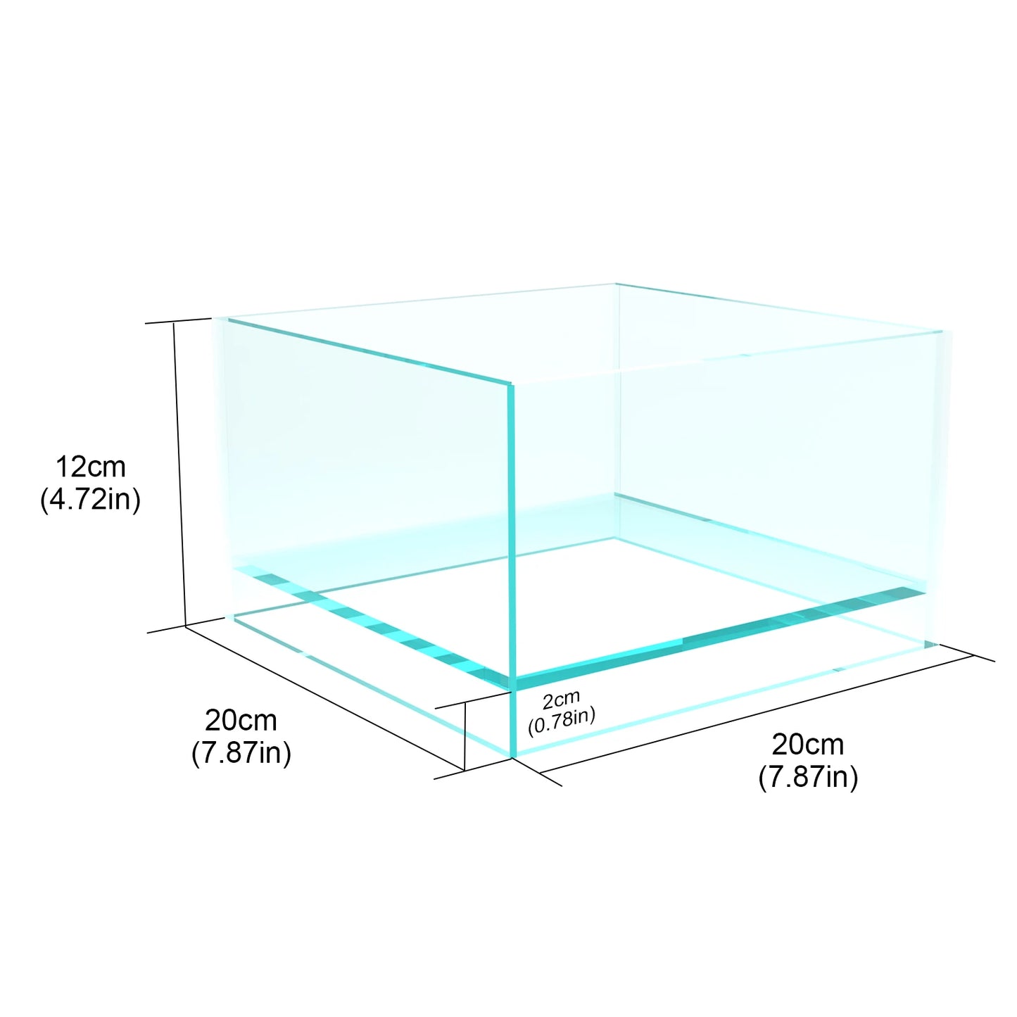 Rimless Low Iron Fish Tank Ultra-White Translucent Glass Verso Series Nano Shallow Pond Levitating Floating Air Aquarium