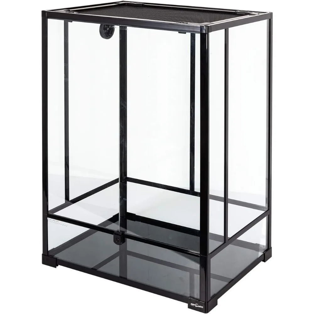 Reptile Tall Glass Terrarium Rainforest Habitat Double Hinge Door With Screen Ventilation 67 Gallon Terrariums for Reptiles Pet - Love Your Pet Life