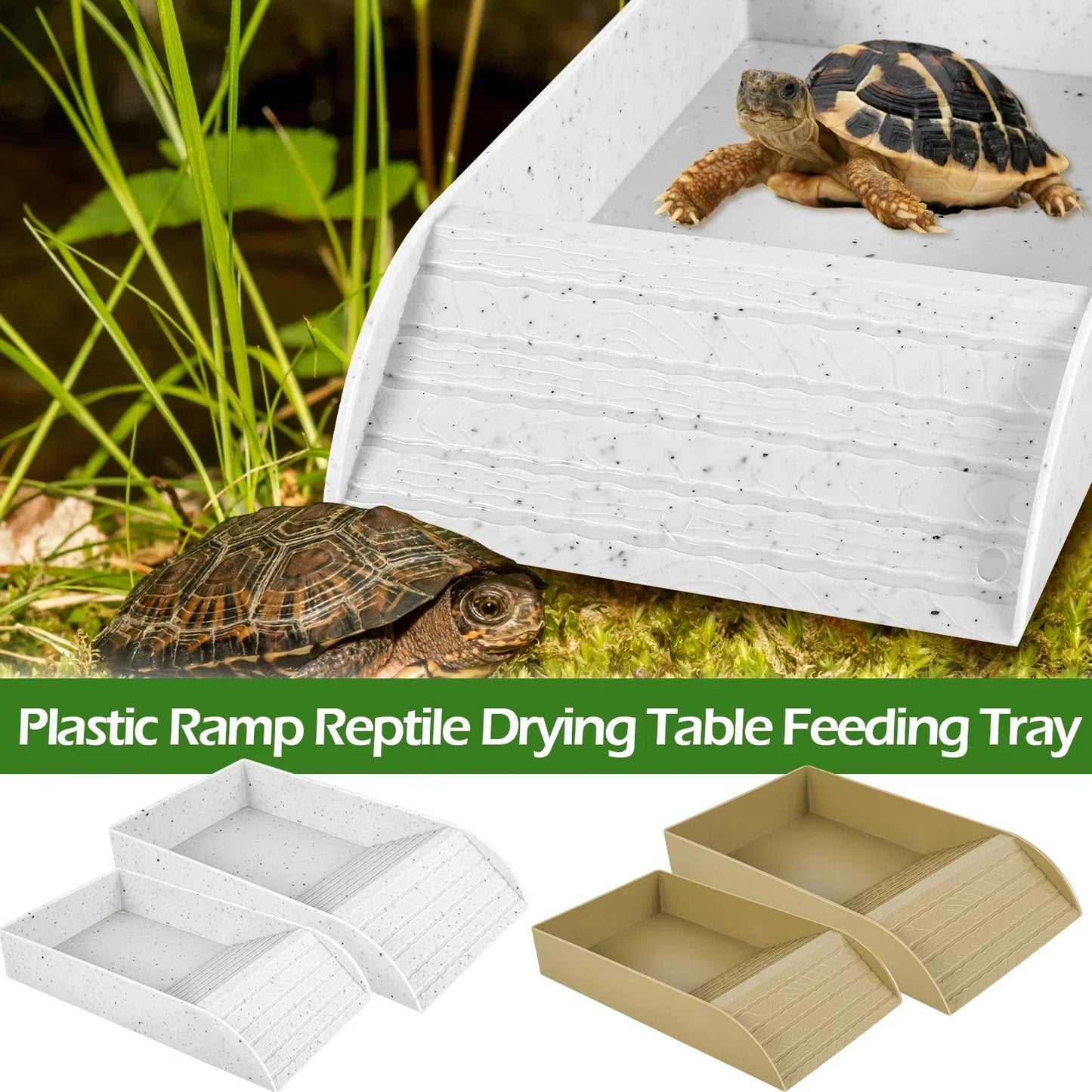 Reptile Platform Hermit Crab Habitat Crawling Pet Food Bowls Anti-Slip Turtle Hideout Caves Shelter Aquarium Tank Accessories