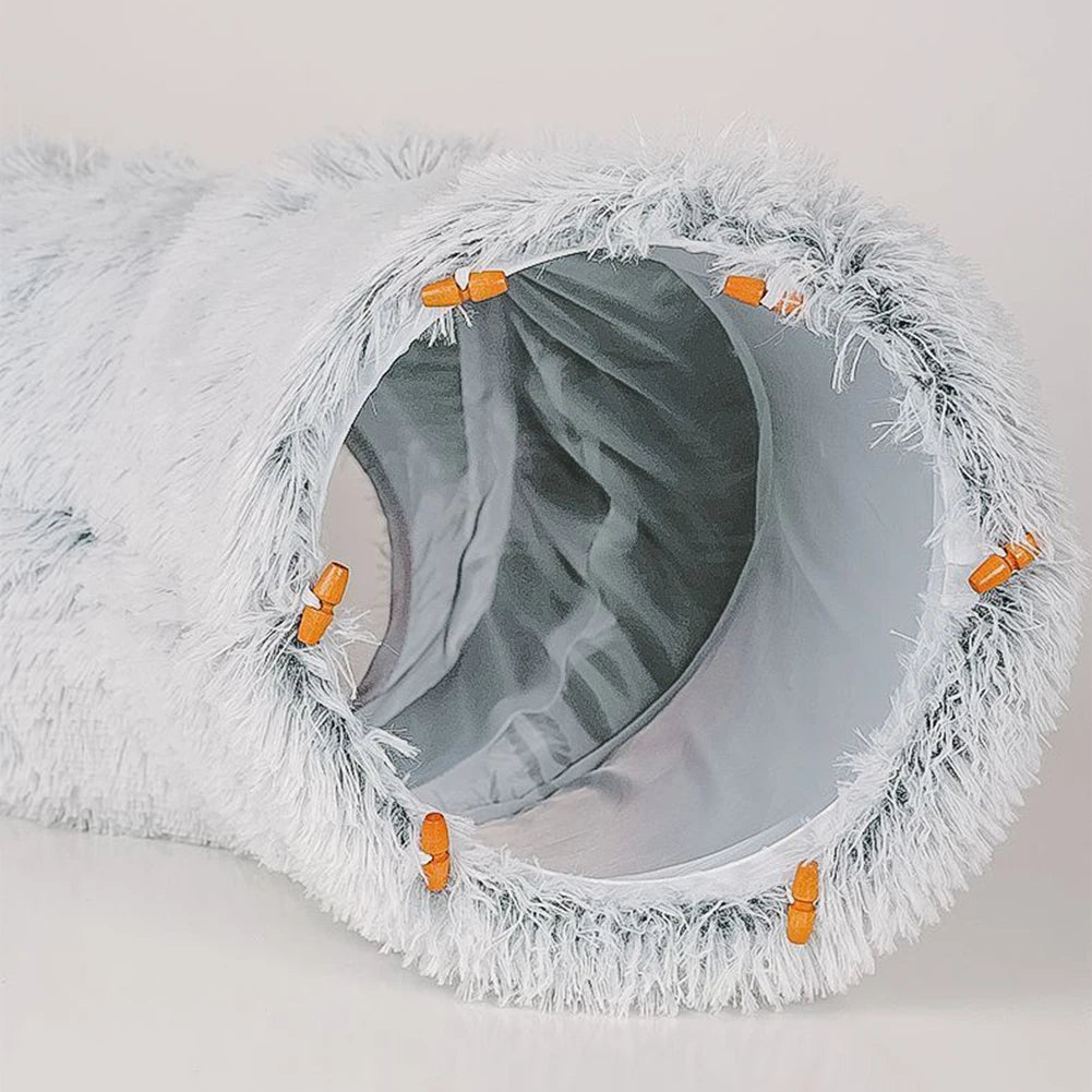 Winter Warm Cat House Soft Foldable Pet Sleeping Bed Deep Sleeping Cat Tunnel Bed Cat Tube Long Plush for Cats and Small Dogs