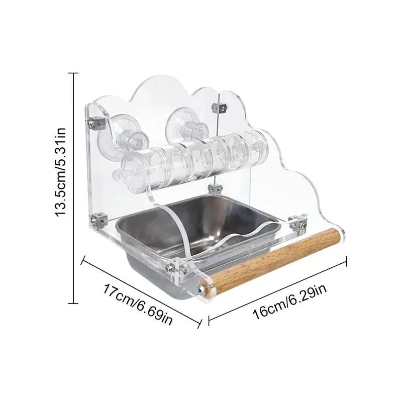 Bird Cage Bowls Splash Proof Bird Bowls Parakeet Feeder Food Dispenser Rotating Parakeet Food Dish Bird Food Bowl Clear With