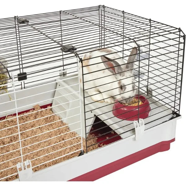 Midwest Homes for Pets Deluxe Rabbit & Guinea Pig Cage, XX-Large, White & Red - Love Your Pet Life