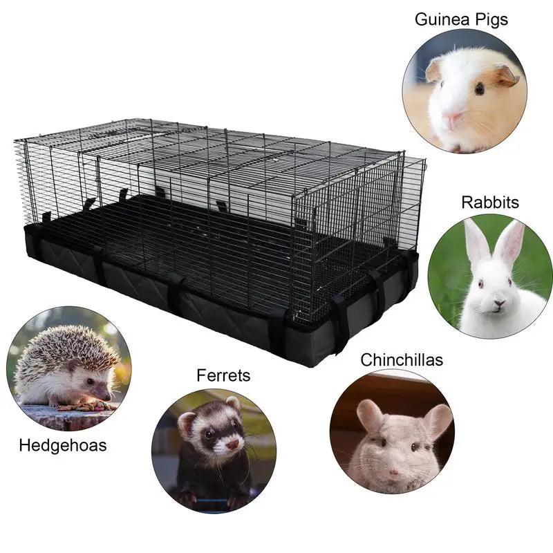 Washable Guinea Pig Fleece Cage Liners Small Pet Items Waterproof Anti Slip Bedding Mat Reusable Cage Liners 47*24*3.7in, 2Color