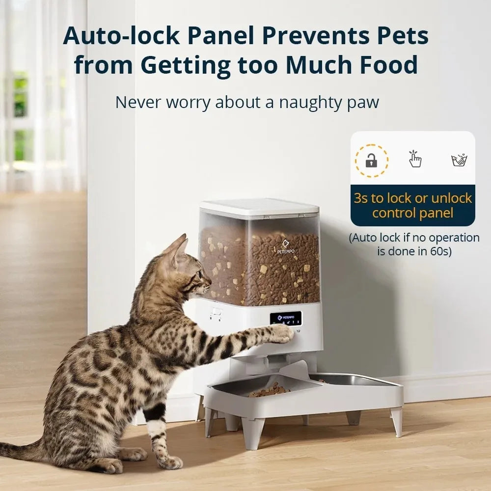 Automatic Feeders Programmable Automatic Cat and Dog Pet Feeder Holds 7.5 Pounds Water Drinker Dogs Dog Food Dispenser Feeding