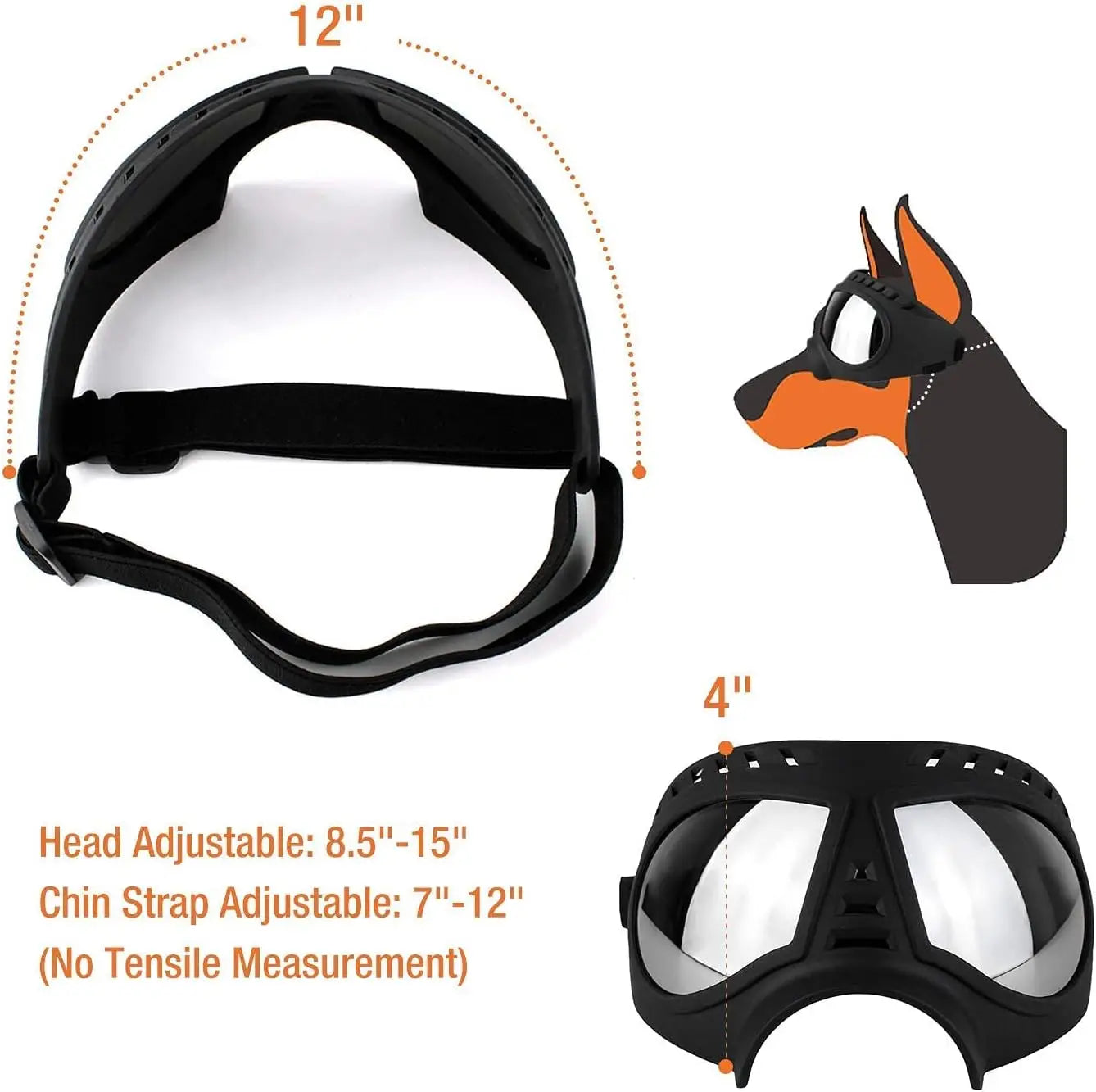 Dog Goggles Large Breed Anti-UV Transparent Dog Sunglasses for Medium-Large Dog Windproof Anti-Dust Antifog Soft Pet Dog Glasses - Love Your Pet Life