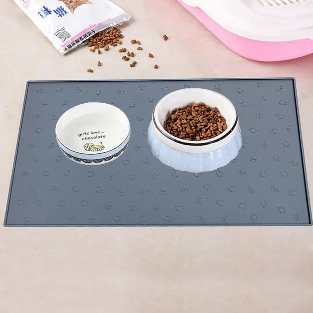 Cat Food Mat Silicone Pet Food Mat Spill-Proof Cat Litter Mats Pet Supplies High Edges Silicone Dog Cage Mat For Prevent Food