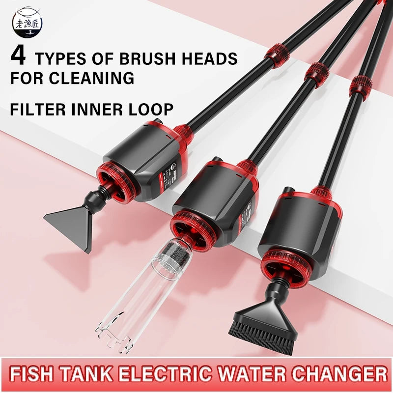 Fish Tank Electric Water Changer Automatic Aquarium Clean Tools Washing Sand Cleaning Algae Scraping Fish Manure Water Changer - Love Your Pet Life