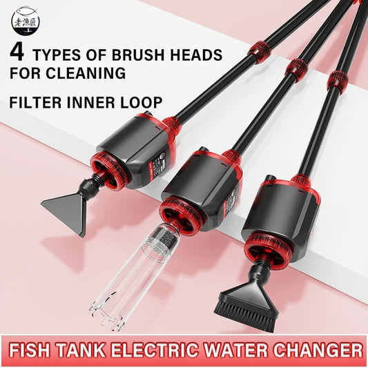 Fish Tank Electric Water Changer Automatic Aquarium Clean Tools Washing Sand Cleaning Algae Scraping Fish Manure Water Changer