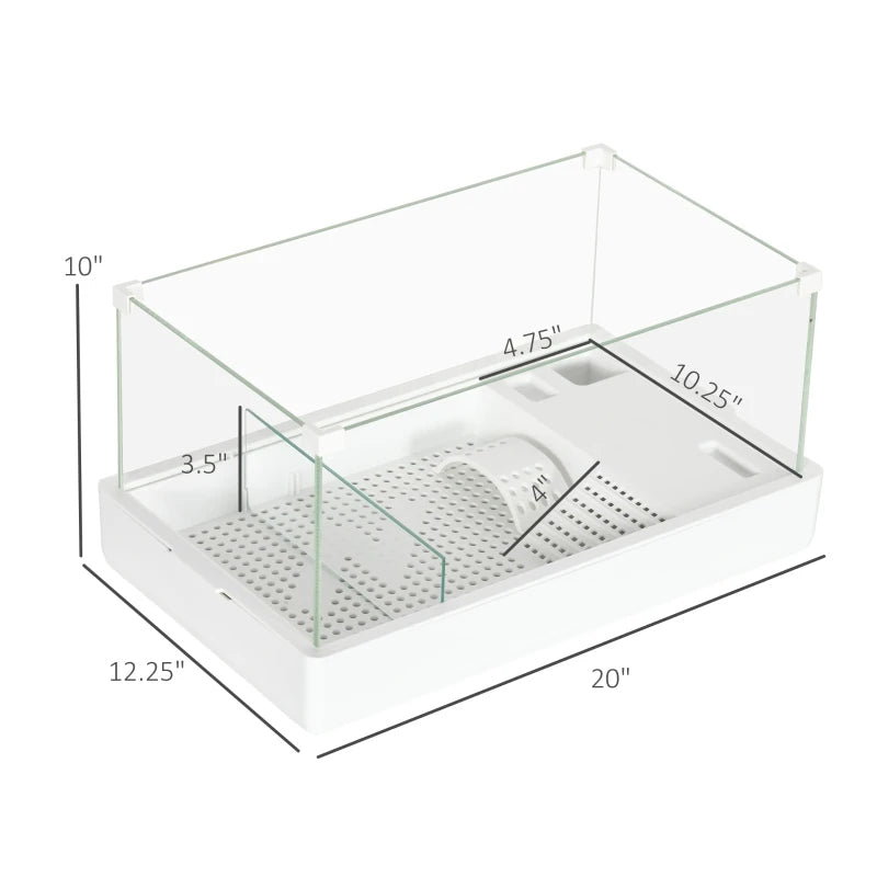 Glass Turtle Tank, Turtle Aquarium with Basking Platform and Filter Layer Design, Full View Visually Reptile Habitat, Easy to Cl - Love Your Pet Life