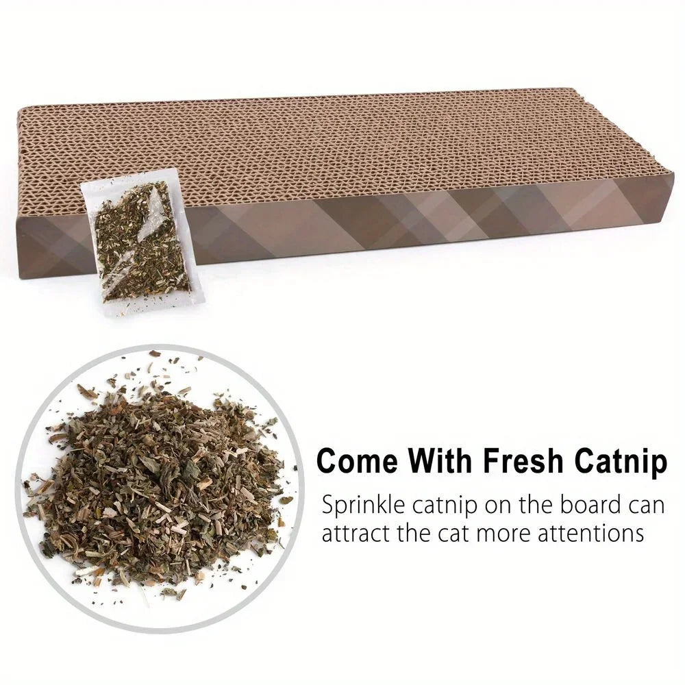 2x Cat Scratch Cardboard Catnip Scratching Pad Scratcher Lounge Sofa Bed Post