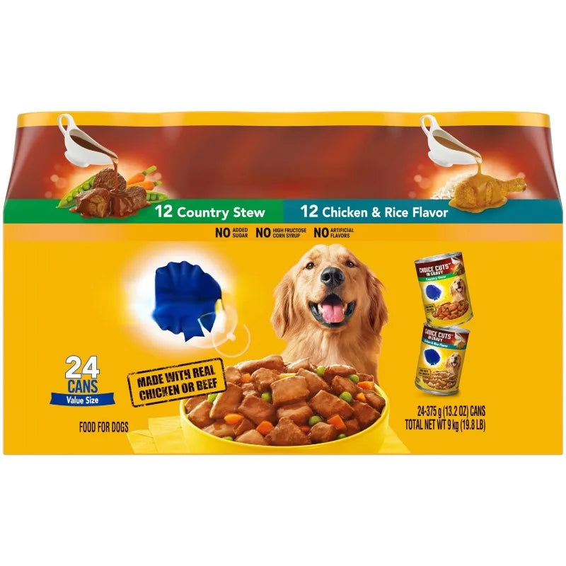 in Gravy Wet Dog Food Variety Pack, 13.2 oz Cans (24 Pack)