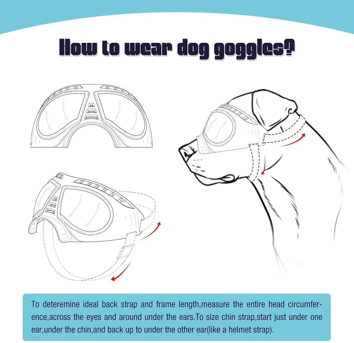 Dog Goggles Large Breed Anti-UV Transparent Dog Sunglasses for Medium-Large Dog Windproof Anti-Dust Antifog Soft Pet Dog Glasses - Love Your Pet Life