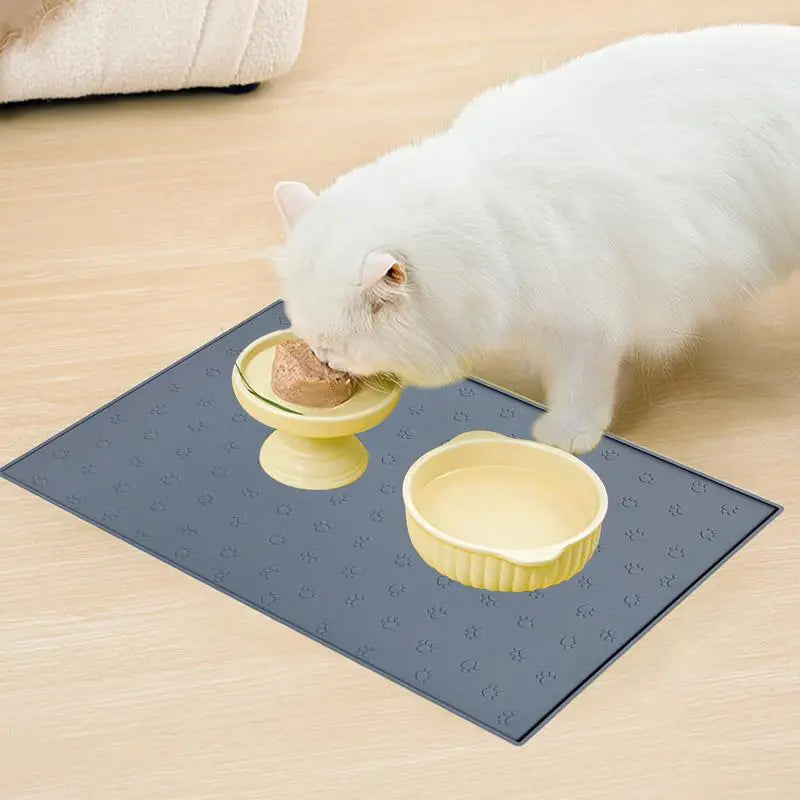 Cat Food Mat Silicone Pet Food Mat Spill-Proof Cat Litter Mats Pet Supplies High Edges Silicone Dog Cage Mat For Prevent Food