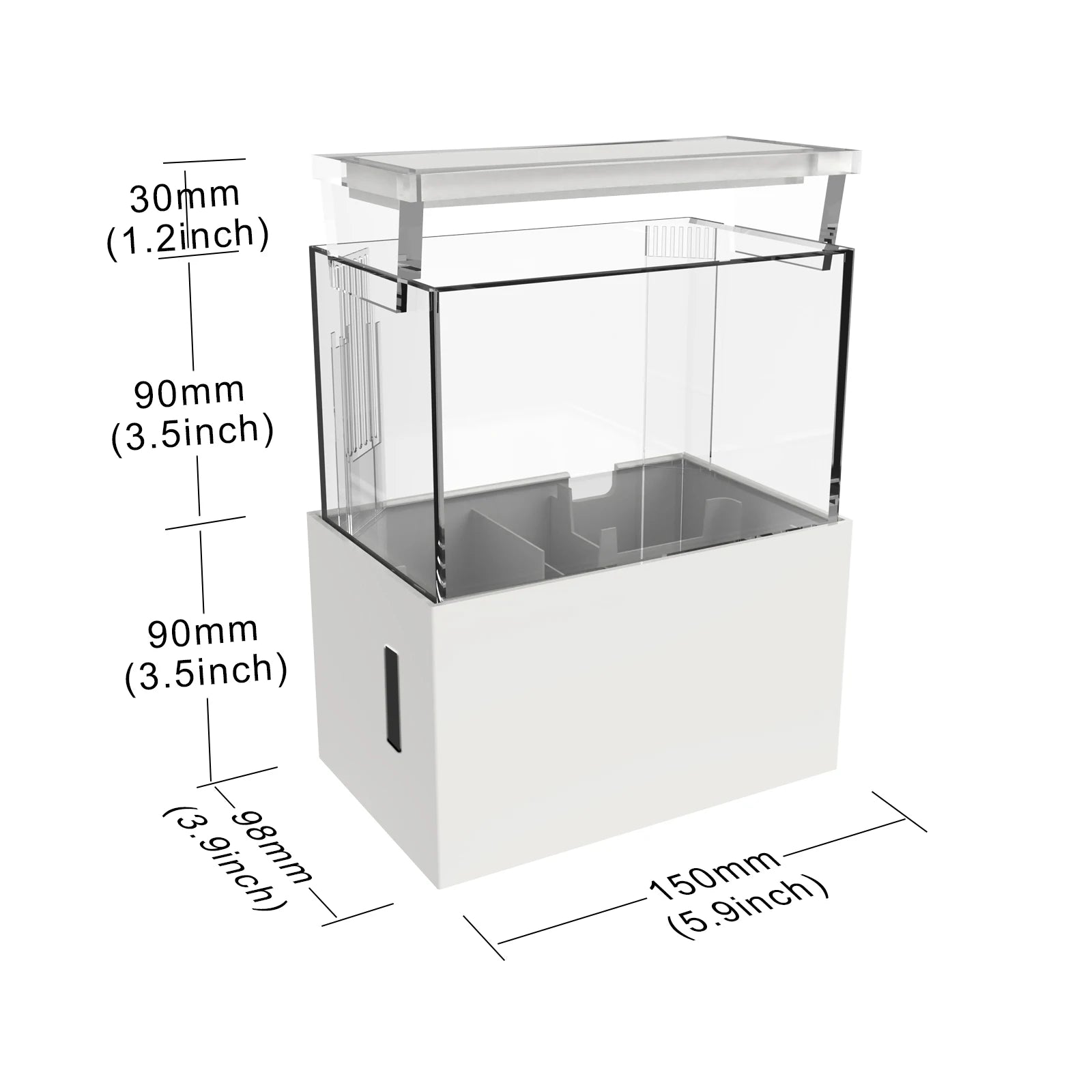 MagTool Premium All-in-One 0.7gal Ecological Desktop Mini Acrylic Aquarium with Bottom Filter System and LED Light - Love Your Pet Life