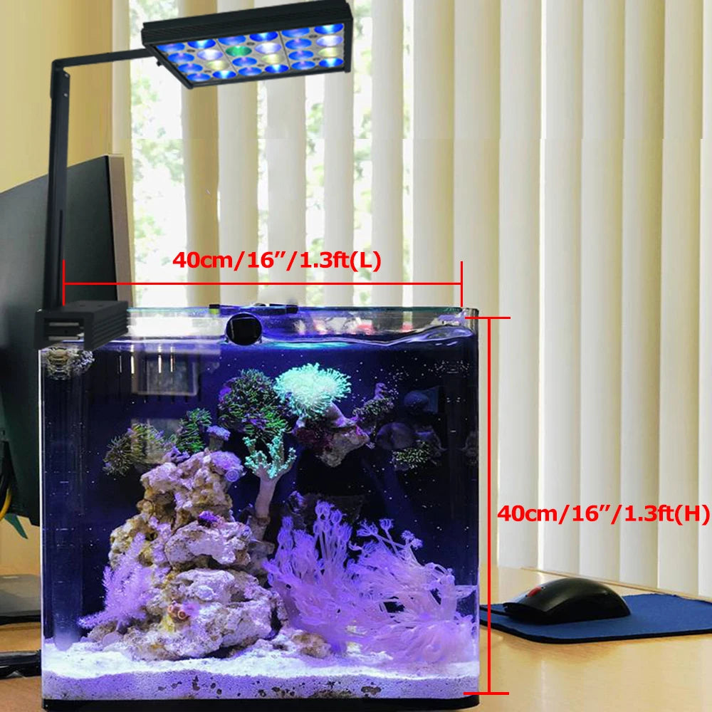 PopBloom-Dimmable Marine LED Aquarium Lamp With Timer Saltwater Aquarium LED Lighting for 30-45cm Fish Tank Lights,Reef Coral - Love Your Pet Life