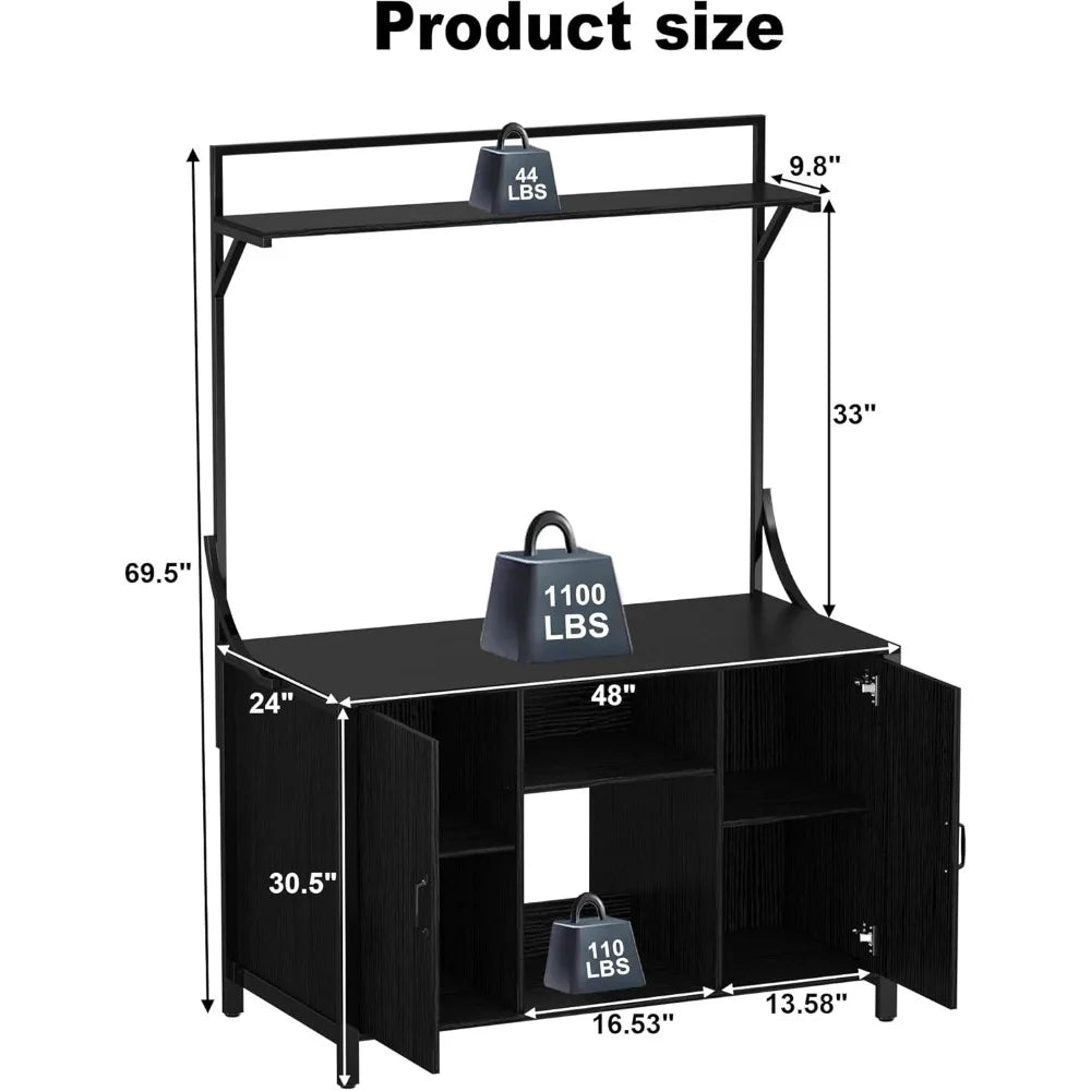 Reptile Tank Stand Stand with Cabinet for Accessories Storage 48" X 24" Tabletop Fits up to 120 Gallon Bearded